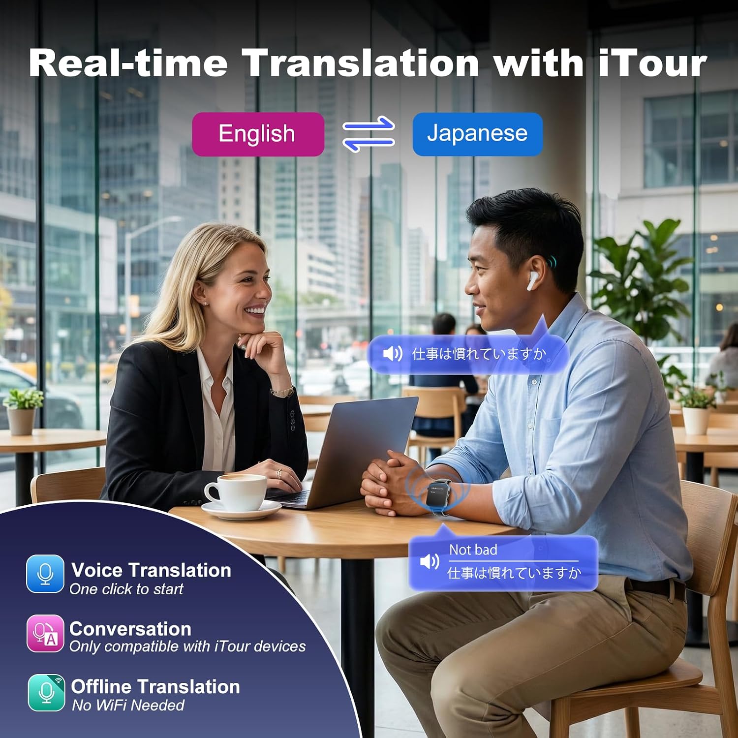 Translator Smartwatch for Online Offline Voice Translation