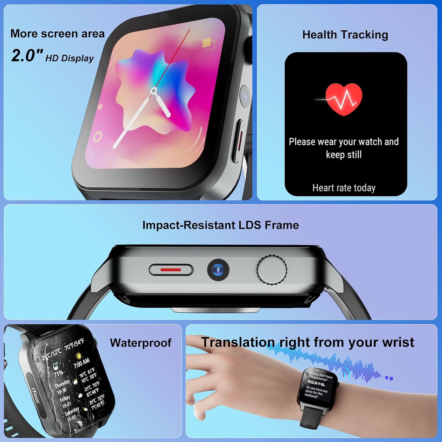 Translator Smartwatch for Online Offline Voice Translation