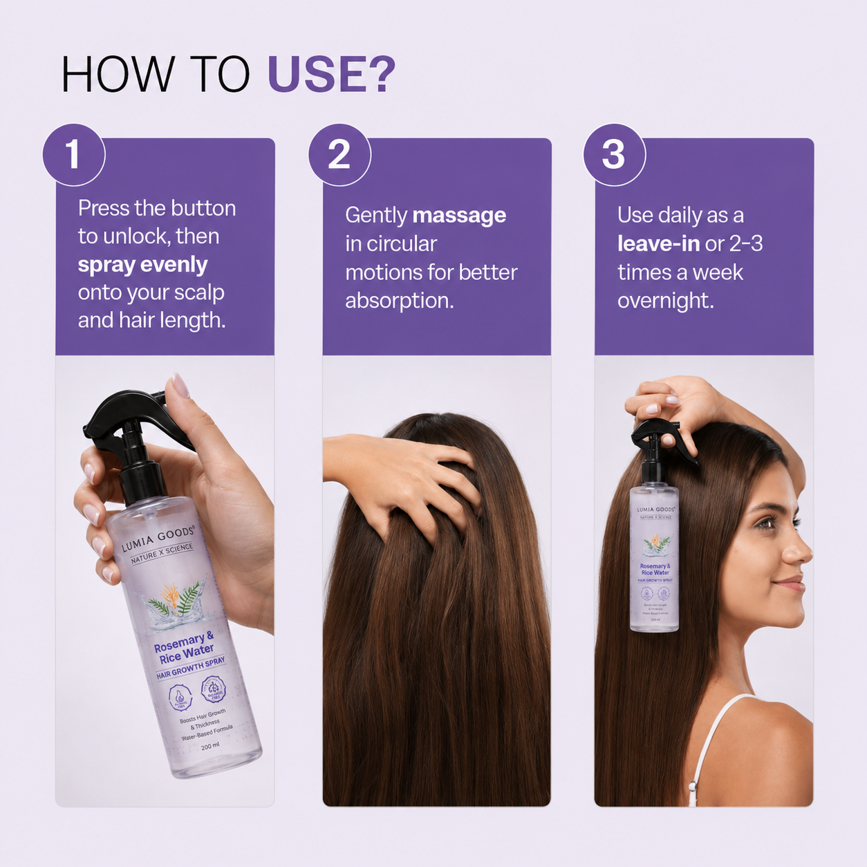 Rosemary Water with Rice Water |100% Natural Extract | Soft & Smooth Hair Non-Greasy & Fast Absorbing | 200 ml