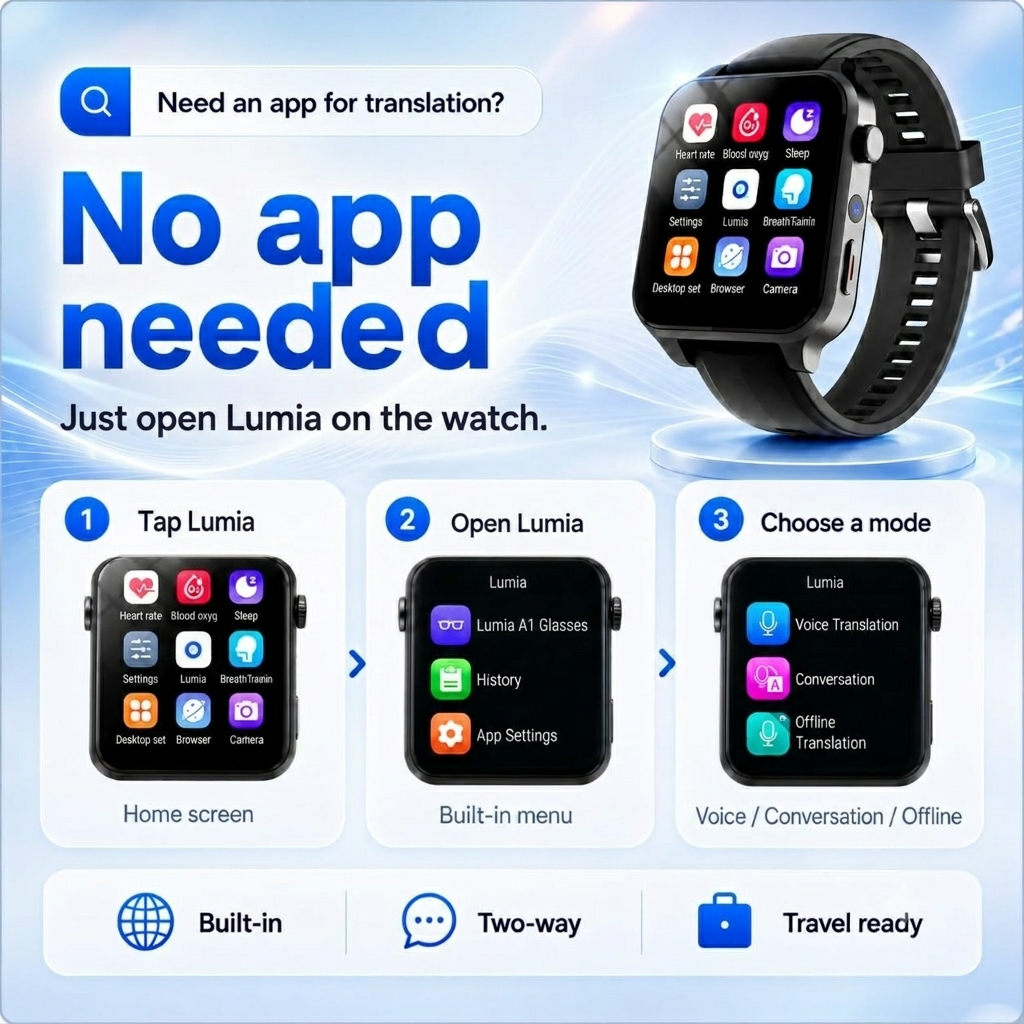 Translator Smartwatch for Online Offline Voice Translation